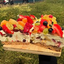 Fruit Salad Cheesecake Slice
