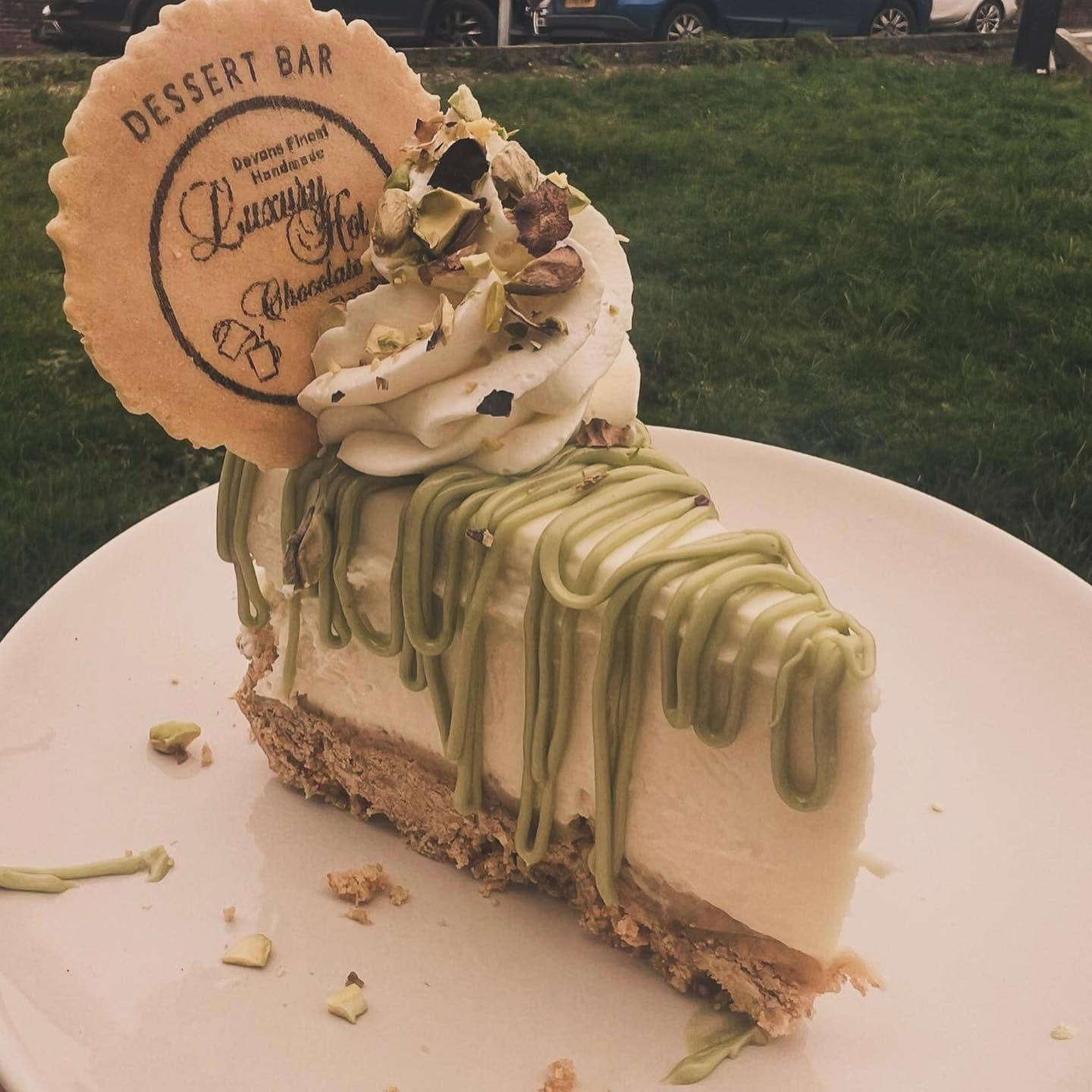 Pistachio Cheesecake Slice