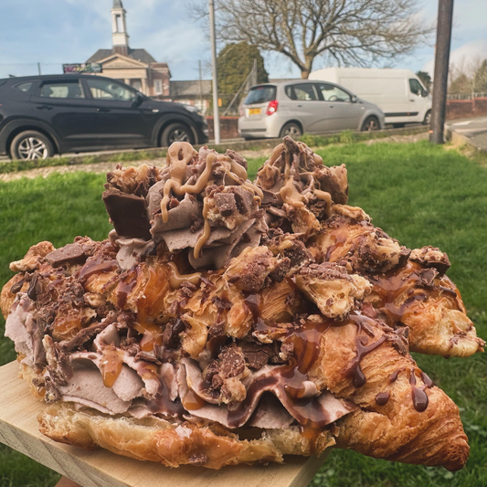Snickers Cheesecake Filled Croissant