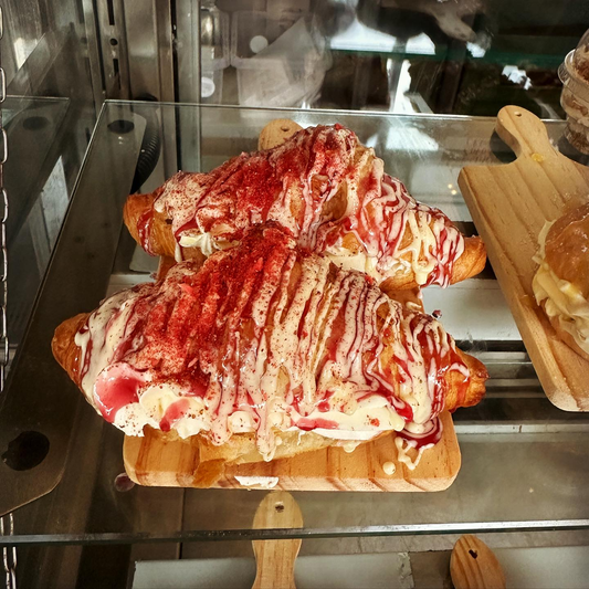 White Chocolate and Raspberry Cheesecake Filled Croissant